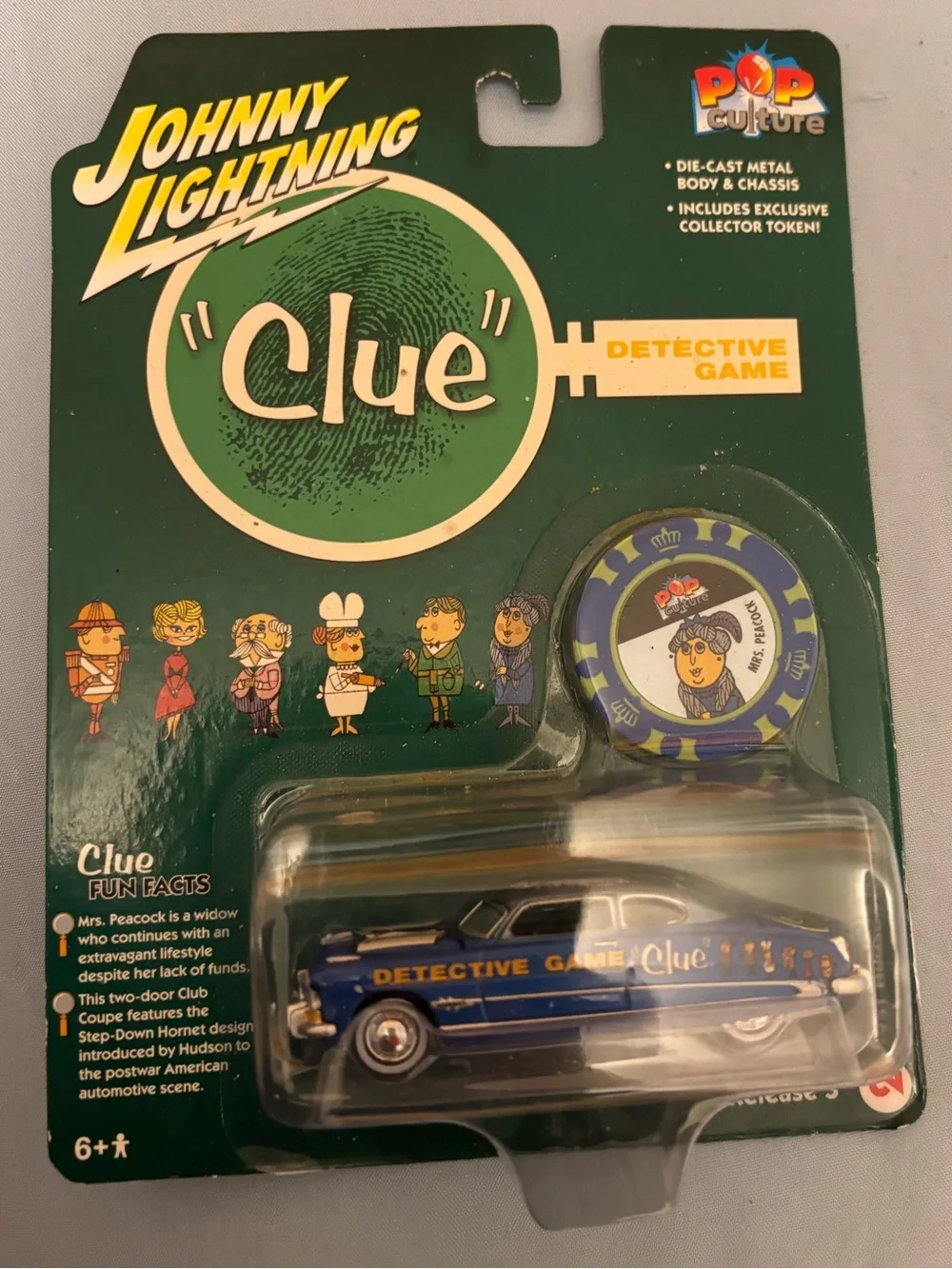 Johnny Lightning Clue Detective Game Die-Cast Car - Blue